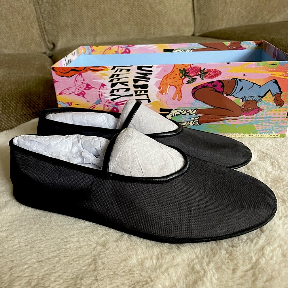 Free People Jeffrey Campbell Swan Lake Mesh Ballet Flat Size 8